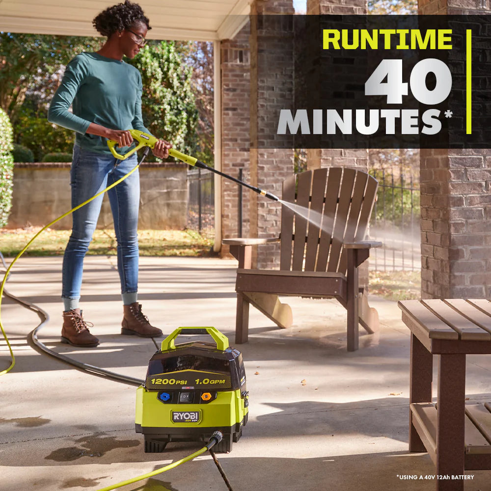 RYOBI 1,200 PSI 40V Cordless Pressure Washer – RY40HPPW12B (Open Box)