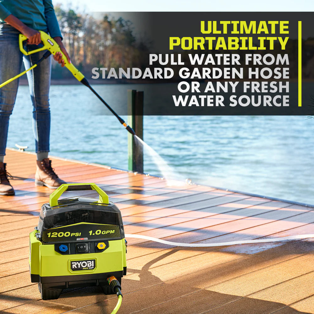 RYOBI 1,200 PSI 40V Cordless Pressure Washer – RY40HPPW12B (Open Box)