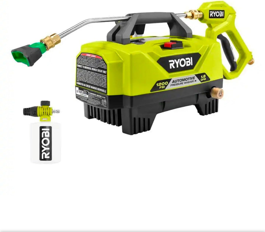 RYOBI 1,200 PSI 1.8 GPM Cold Water Automotive High Flow Electric Pressure Washer – RY142300 (Open Box)